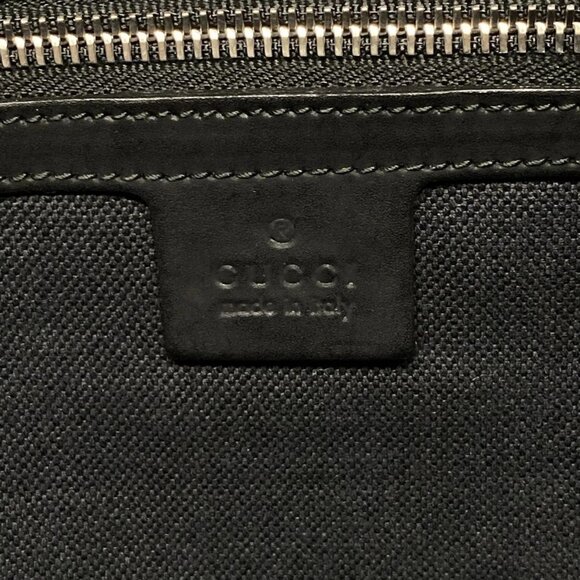 Auth GUCCI GG Supreme 474139 Dark Gray Black PVC Leather Shoulder Bag - Picture 12 of 15